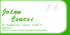 jolan csucsi business card